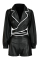 Black Fashion Sexy Solid Split Joint Turndown Collar Long Sleeve Two Pieces