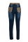 Deep Blue Fashion Casual Skinny Patchwork Jeans