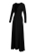 Black Fashion Sexy Regular Sleeve Long Sleeve V Neck Solid Dresses