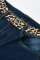 Deep Blue Fashion Casual Skinny Patchwork Jeans