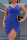 Blue Fashion Sexy Solid Backless Fold V Neck Sling Dress