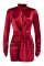 Burgundy Fashion Casual Solid Patchwork Turtleneck Long Sleeve Dresses
