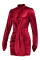 Burgundy Fashion Casual Solid Patchwork Turtleneck Long Sleeve Dresses