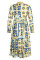 Sky Blue Fashion Sexy Printed Long Sleeve Dress