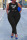Black Casual Print Patchwork Frenulum O Neck Plus Size Two Pieces