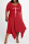 Red Casual Print Split Joint Asymmetrical O Neck Irregular Dress Plus Size Dresses