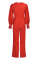 Red Sexy Solid Split Joint See-through O Neck Straight Jumpsuits