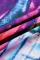 Purple Fashion Casual Long Sleeve Bateau Neck Off The Shoulder Short Print Two Pieces