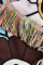 Multicolor Fashion Casual Print Tassel Regular Mid Waist Trousers