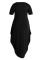 Black Casual Print Split Joint Asymmetrical O Neck Short Sleeve Dress Plus Size Dresses