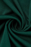 Black Green Euramerican Patchwork Skinny Two-piece Pants Set