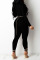 Black Sexy Solid Hollowed Out Patchwork Asymmetrical Regular Jumpsuits (Without Belt)