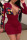 Red Fashion Sexy Print Basic Zipper Collar Long Sleeve Dresses