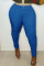 Blue Fashion Casual Solid Basic High Waist Skinny Denim Jeans