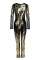 Silver Fashion Long Sleeve Perspective Sequins Jumpsuit