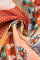 Yellow British Style Print Bandage Patchwork V Neck Long Sleeve Two Pieces