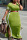 Army Green Fashion Casual Plus Size Solid Patchwork Slit O Neck Short Sleeve Dress (Without Belt)