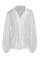 White Casual Lantern Sleeve Chiffon Shirt