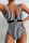 Black White Sexy Striped Print Split Joint Swimwears