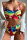 Colour Sexy Geometric Print Split Joint Swimwears