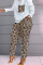 Leopard Print Fashion Casual Print Patchwork O Neck Long Sleeve Two Pieces