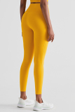 Orange Casual Sportswear Solid Basic High Waist Skinny Trousers