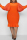 Orange Fashion Casual Solid Patchwork O Neck Long Sleeve Plus Size Dresses