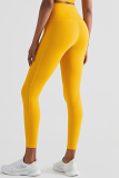 Orange Casual Sportswear Solid Basic High Waist Skinny Trousers