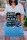 Light Blue Fashion Casual Print Basic V Neck Short Sleeve Dress
