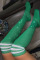 Green Casual Striped Print Split Joint Hot Drill Stocking