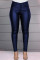 Blue Fashion Casual Solid Basic Skinny High Waist Pencil Trousers