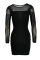 Silver Fashion Sexy Patchwork Patchwork See-through O Neck Long Sleeve Dress