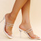 Gold Fashion Casual Patchwork Rhinestone Square Shoes
