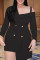 Black Fashion Casual Solid Split Joint Asymmetrical Long Sleeve Dresses
