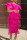 Rose Red Elegant Solid Tassel Split Joint Flounce V Neck One Step Skirt Dresses