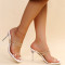 Gold Fashion Casual Patchwork Rhinestone Square Shoes