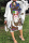 White Fashion Casual Print Hollowed Out Half A Turtleneck Long Sleeve Dresses