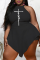Black Fashion Print Patchwork Halter Plus Size Jumpsuits