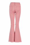 Pink Fashion Casual Denim Flared Pants