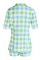 Purple Fashion Casual Plaid Print Suit Shorts Set