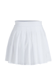FluorescentYellow Fashion Sexy Pleated Short Skirt