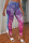 Rose Purple Sexy Print Patchwork Flounce Sports