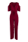 Burgundy Fashion Casual Solid Hollowed Out V Neck Regular Jumpsuits