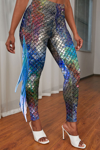 Colour Sexy Print Patchwork Flounce Sports