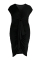Pink Fashion Sexy Plus Size Solid Fold V Neck Sleeveless Dress