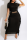 Black Casual Solid Tassel O Neck Pencil Skirt Dresses
