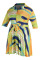 Multi-color Fashion Ma'am OL Patchwork Print Stitching Turndown Collar Plus Size Dresses