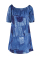 Blue Fashion Casual Print Backless Off the Shoulder Printed Dress