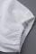White Casual Bubble sleeves Short Sleeves O neck Lantern skirt Knee-Length Solid Dresses