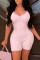 Pink Sexy Casual Solid Backless Spaghetti Strap Skinny Romper